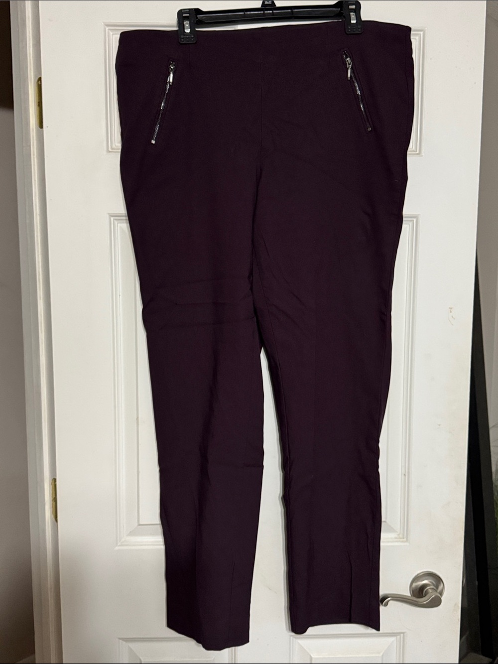 Slim Fit Women's Ponte Pants in Deep Plum